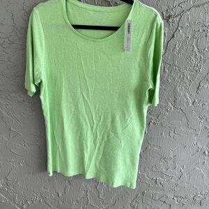 Chico's Green Fitted Short Sleeve T-Shirt